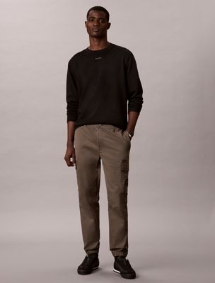 green comfort cotton skinny cargo pants for men calvin klein jeans