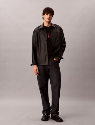 black stacked logo graphic tee for men calvin klein jeans