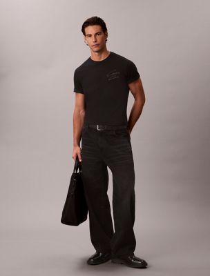 black script logo t-shirt for men calvin klein jeans