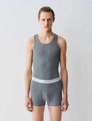 grey melange walter tank top for men calvin klein