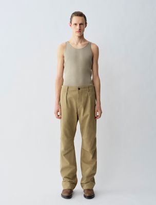 beige ellis trousers for men calvin klein