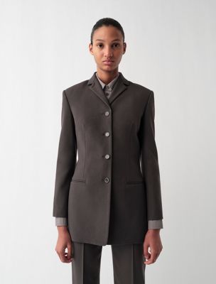 blazer slim adrian grey de mujeres calvin klein