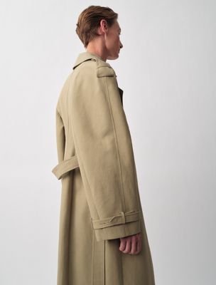 khaki jones trench coat for women calvin klein