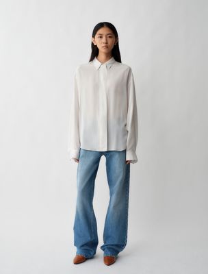 white amari button-down shirt for women calvin klein