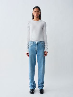 blue 02 low rise straight jeans for women calvin klein