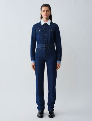 dark blue 06 high rise straight jeans for women calvin klein