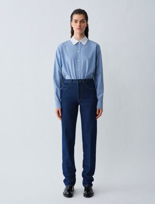 blue 06 high rise straight jeans for women calvin klein