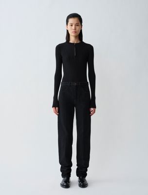 black 06 high rise straight jeans for women calvin klein