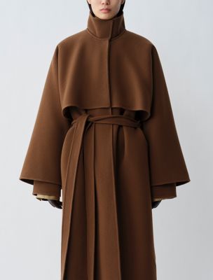 toffee cira coat for women calvin klein
