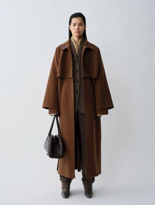 brown cira coat for women calvin klein