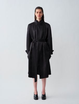 stone black agnes trench for women calvin klein