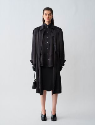 grey agnes trench for women calvin klein