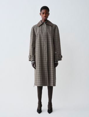 grey agnes trench for women calvin klein