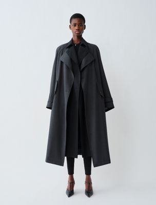 black ilia trench for women calvin klein