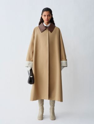 brown indira trench for women calvin klein