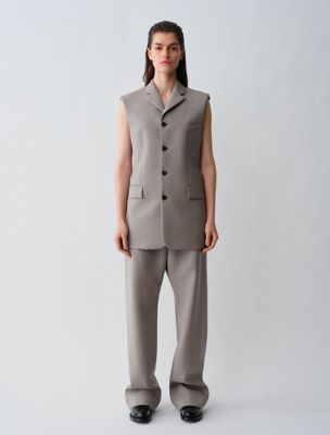 brown vivian trousers for women calvin klein