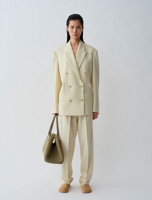 white cora trousers for women calvin klein