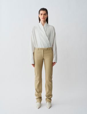 off white / dark charcoal aura blouse for women calvin klein