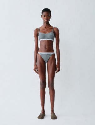 grey melange ungefütterter bralette sienna für damen - calvin klein
