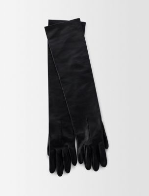 black lederhandschuhe jeanne für damen - calvin klein