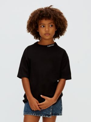 black kids' t-shirt for kids gender inclusive calvin klein jeans