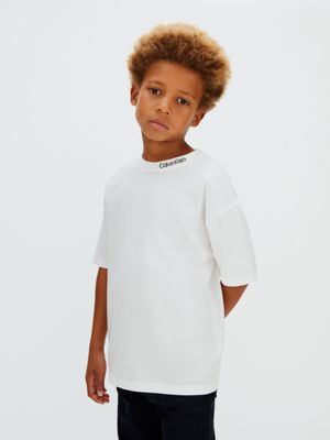 white kids' t-shirt for kids gender inclusive calvin klein jeans