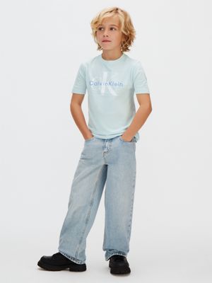 blue kids' logo t-shirt for kids gender inclusive 
