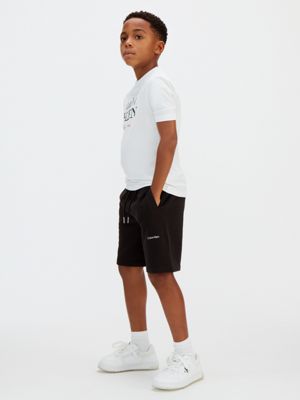 black jogging-shorts aus frottee für kinder für gender-inclusive kinder - 