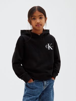 black klassischer logo-hoodie für kinder für gender-inclusive kinder - calvin klein jeans