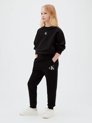 black kids' signature logo joggers for kids gender inclusive calvin klein jeans