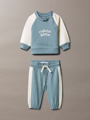 blue newborn sweatshirt and joggers set for newborn calvin klein jeans