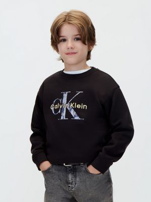 black logo-sweatshirt für kinder für jungen - 