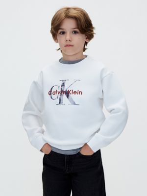 white kids' logo sweatshirt for boys 