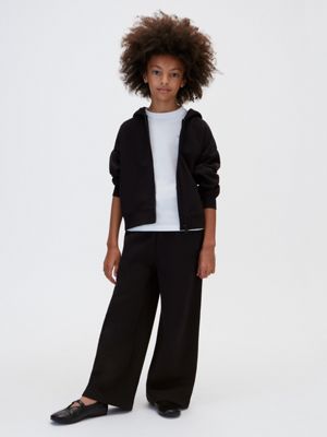 black kids' wide leg joggers for girls calvin klein jeans