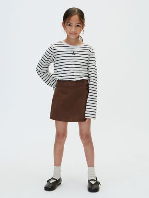 brown satijnen wikkelrok voor kinderen voor meisjes - calvin klein jeans