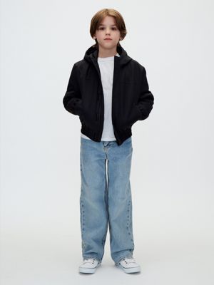 giacca harrington con cappuccio bambino black da bambini calvin klein jeans
