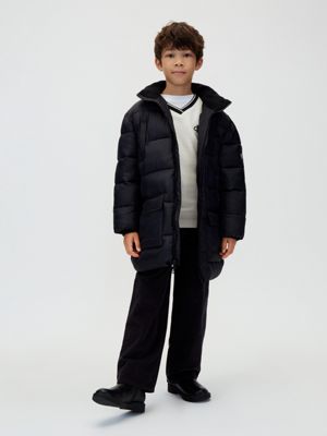 parka de plumas infantil con capucha black de niños calvin klein jeans