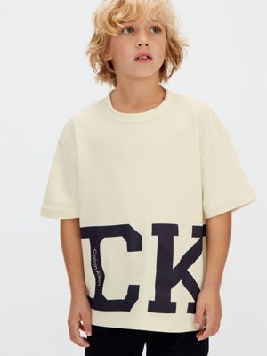 t-shirt avec logo beige pour garçons 