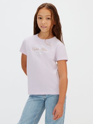 grey logo t-shirt for girls calvin klein jeans