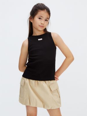 black geripptes tanktop für mädchen - calvin klein jeans
