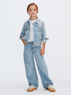 denim loose wide leg jeans for girls calvin klein jeans