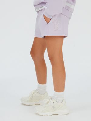 grey mini logo jogger shorts for girls 