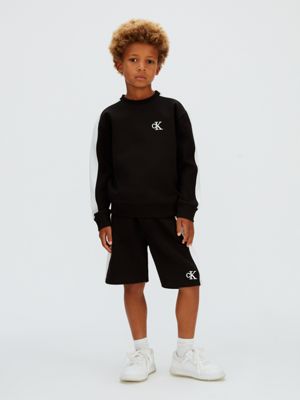black relaxed colourblock shorts for boys calvin klein jeans