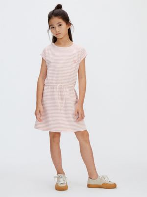 pink striped t-shirt dress for girls calvin klein jeans