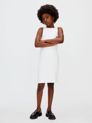 blue slim ribbed t-shirt dress for girls calvin klein jeans