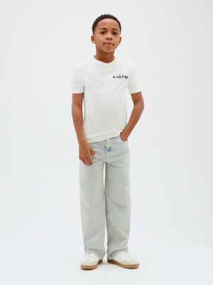 t-shirt con logo white da bambini calvin klein jeans