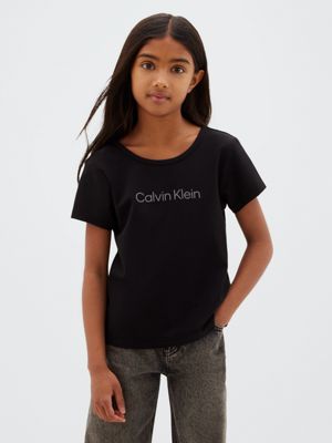 black punto milano logo t-shirt for girls 