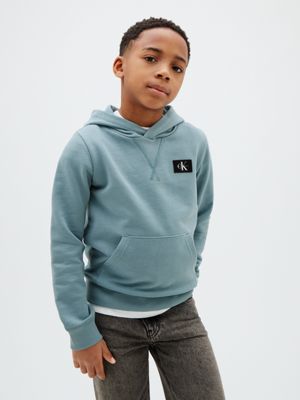 blue logo-hoodie für jungen - calvin klein jeans