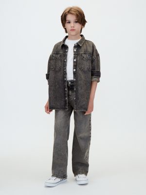 grey kids' skater jeans for boys 