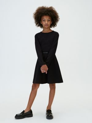 abito punto milano bambino black da bambine calvin klein jeans